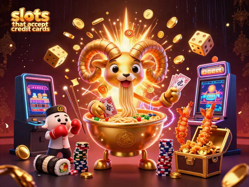 Experience slots that accept credit cards in this vibrant, action-packed casino scene.