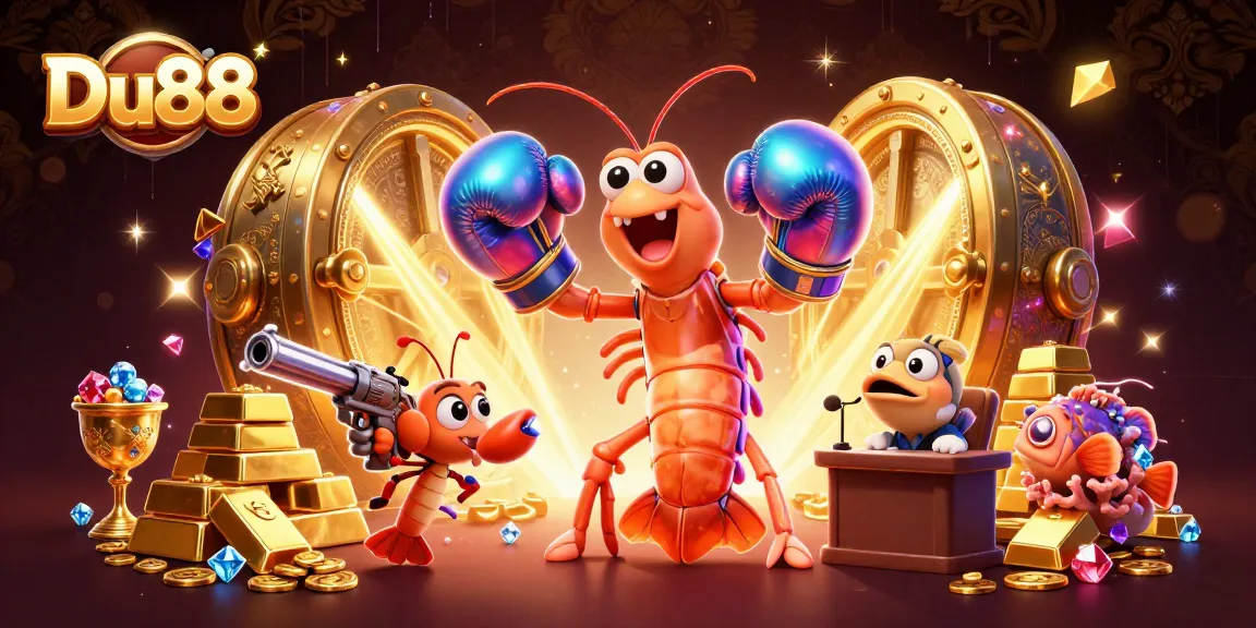 Experience the thrill of Du88 in this vibrant 3D casino-themed illustration showcasing exciting gaming elements.